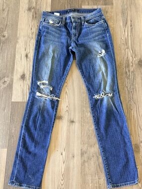 Joe's Jeans Dark Blue Distressed Straight Leg Jeans